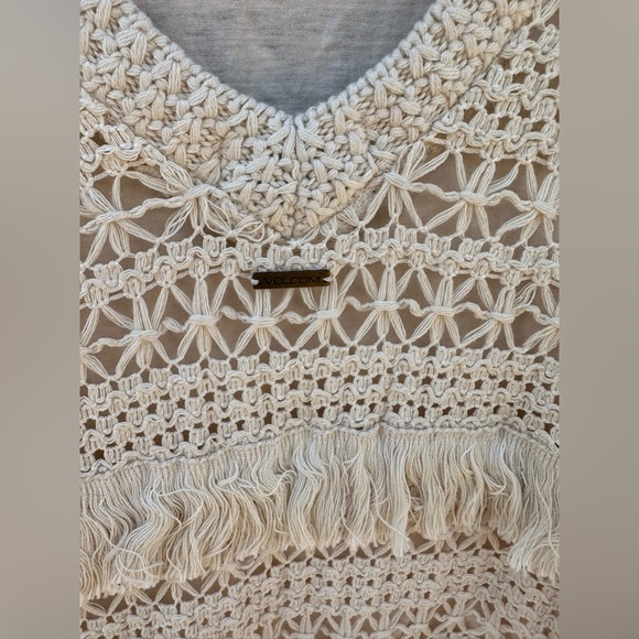 NWT Volcom Stone Row Cocoknit Dress Crochet Cream Bohemian Beach Knit Dress - Picture 5 of 10